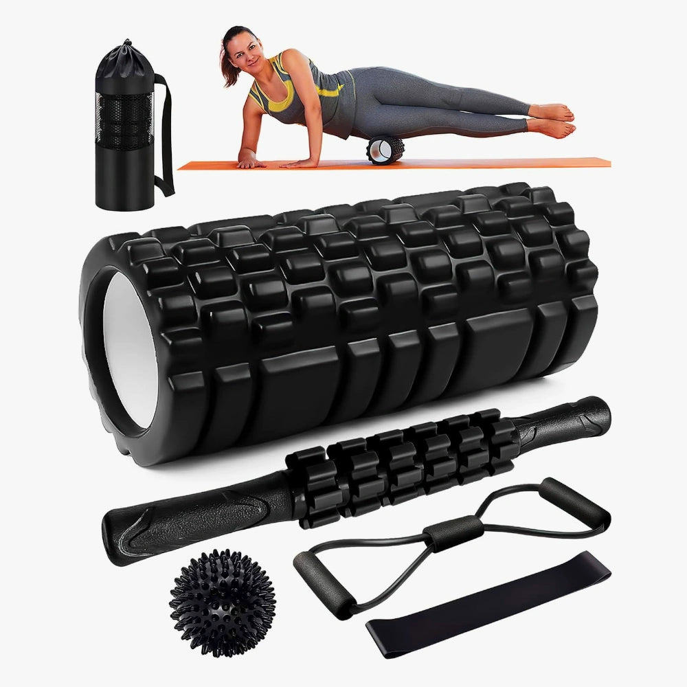 Rouleau de yoga noir kit